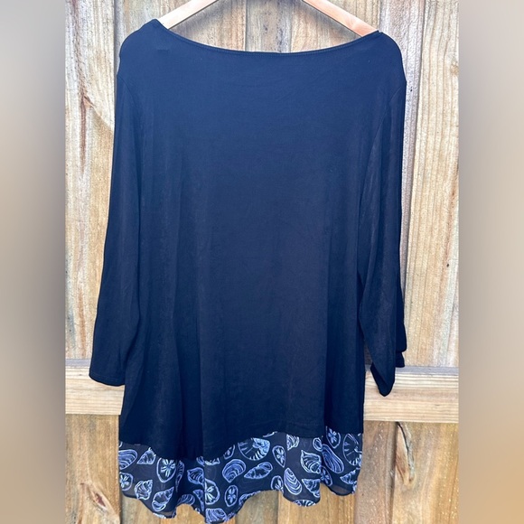 Chico’s Travelers Slinky Tunic Blouse Plus Size 3 or Women’s 16 Shells - Picture 5 of 8